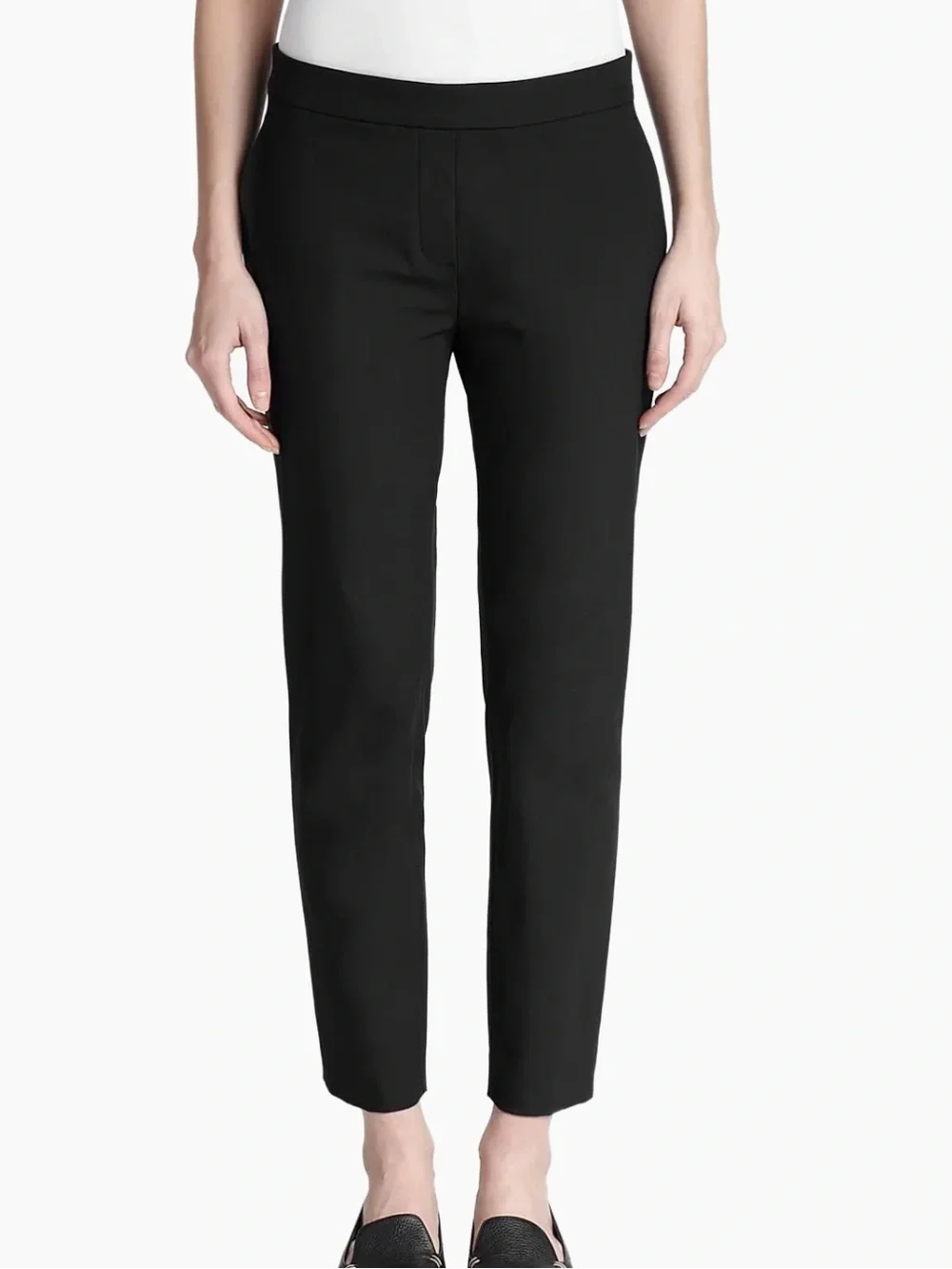 THEORY Thaniel Cropped Black Slim Trousers Size 2 New With Tags - Picture 4 of 15